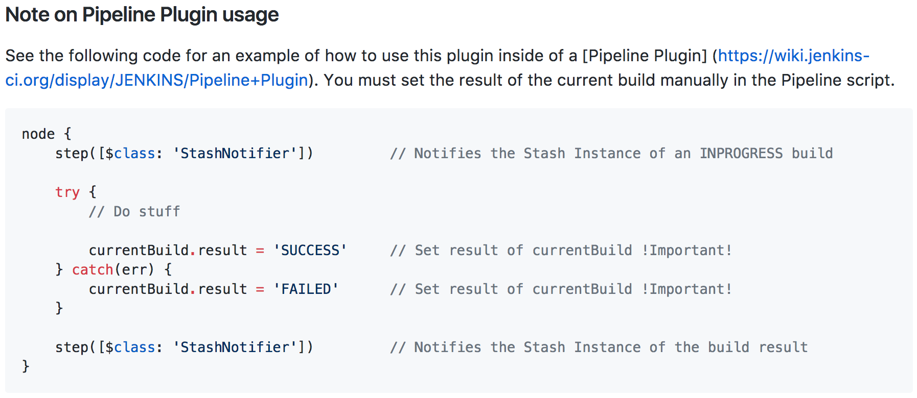Stash Notifier plugin Pipeline support